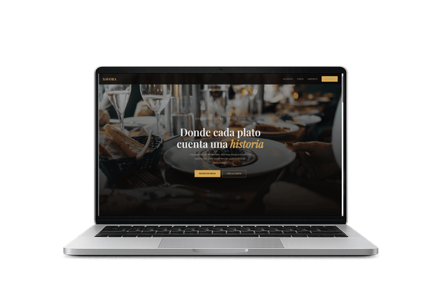 Vorschau der Website Savora Gastrobar auf einem Laptop.
