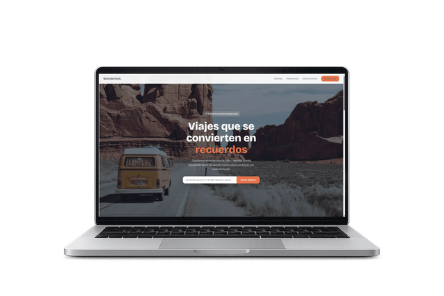 Vorschau der Website Wanderlust Travel auf einem Laptop.
